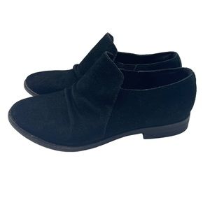 Eileen Fisher Black Suede Nubuck Booties Loafers Women's Size 8